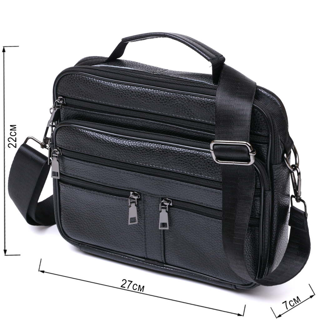 Сумка Vintage Шкіряна чоловіча Чорна (20669) - зображення 3