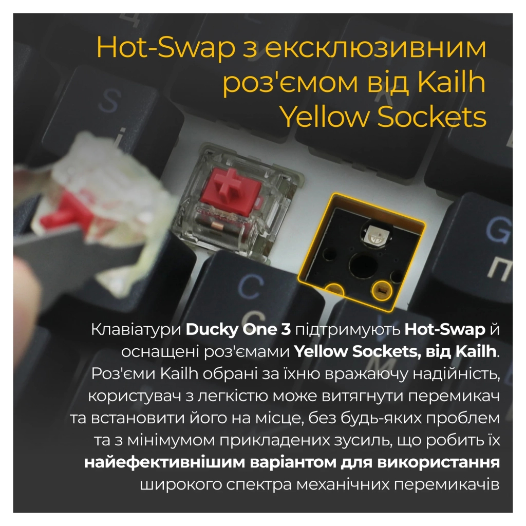 Клавіатура Ducky One 3 TKL Cherry MX Brown RGB UA USB Black (DKON2187ST-BUAPXCLAWSC1) - зображення 12