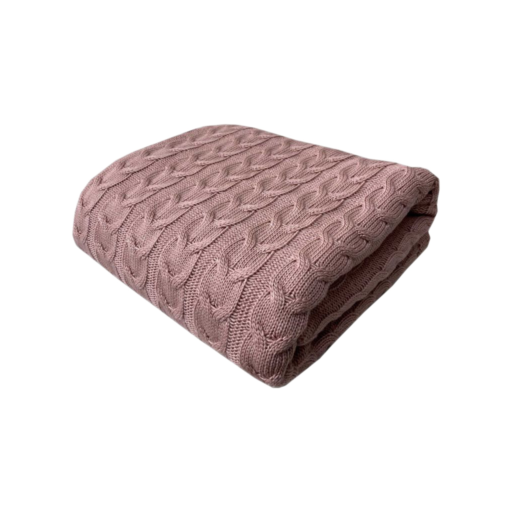 Плед Прованс Глорія 190х220 коси Попелясто-рожевий (14600) - зображення 1