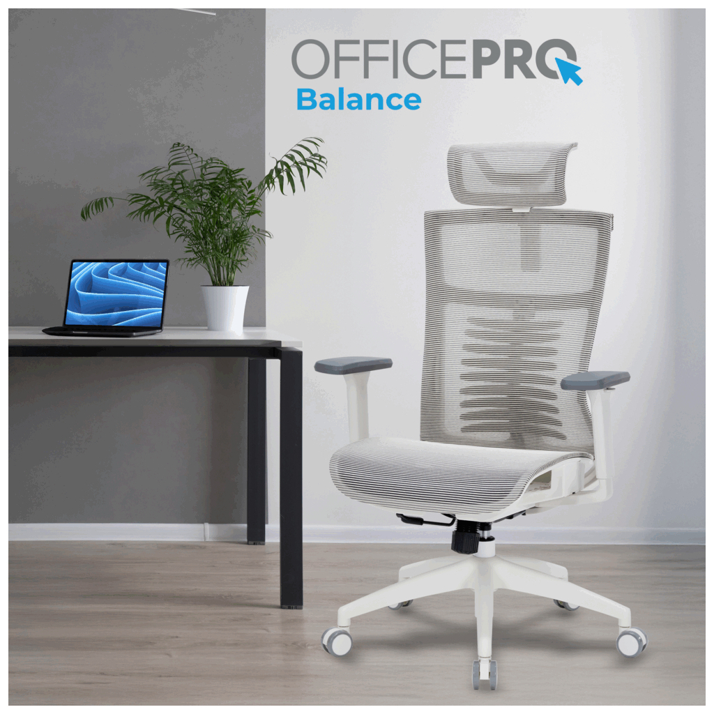 Офісне крісло OfficePro Balance OC620-W-LG-LG (OC620-W-LG-LG) - зображення 2