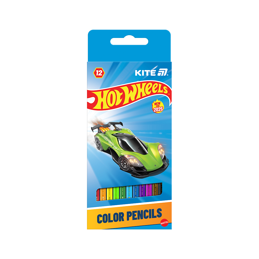 Олівці кольорові Kite Hot Wheels 12 кольорів (HW25-051) - зображення 1