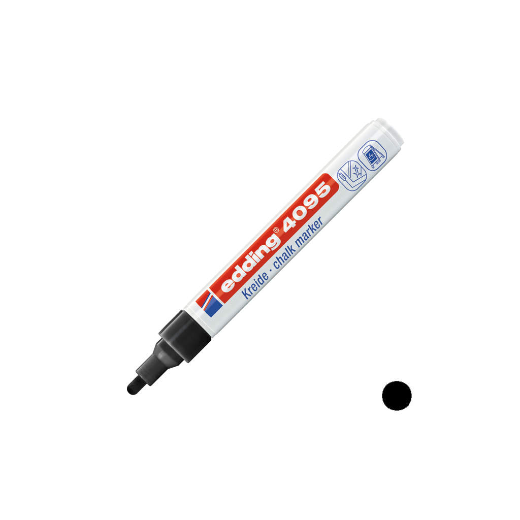 Маркер Edding Спеціальний крейдяний Window 4095 2-3 мм Чорний (e-4095/01) - зображення 2