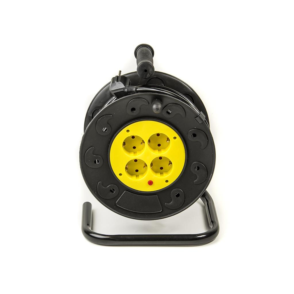 Мережевий подовжувач PowerPlant на катушке 20 м, 4 розетки, морозостойкий (JY-2002/20) (PPRA10M20S4L) - зображення 3