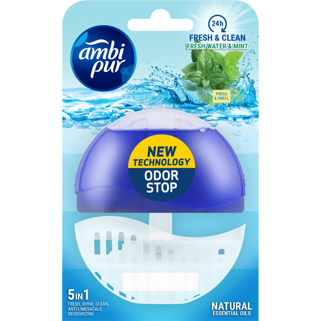 Туалетний блок Ambi Pur Fresh Water & Mint 55 мл (8435495816355) - зображення 1