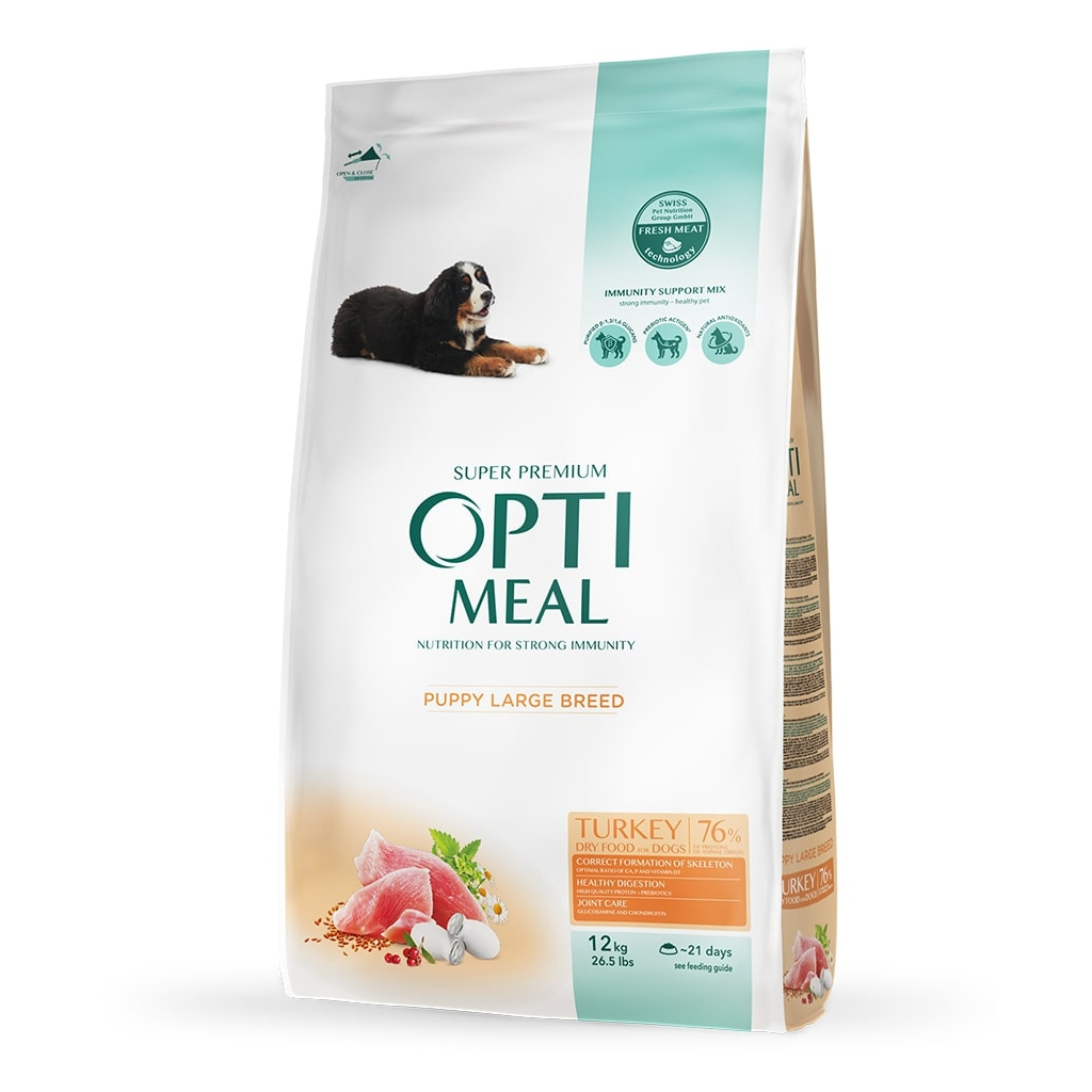 Сухий корм для собак Optimeal для цуценят великих порід зі смаком індички 12 кг (4820215363822) - зображення 1