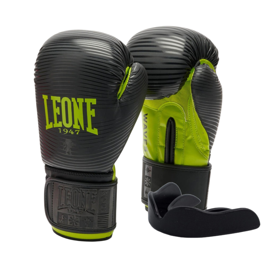 Боксерські рукавички Leone GN313 Waves Black 10 унцій (GN313_Black_10oz) - зображення 1