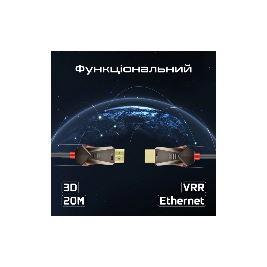 Кабель мультимедійний HDMI to HDMI v.2.0 prolink4k60-20m Promate (prolink4k60-20m) - зображення 6