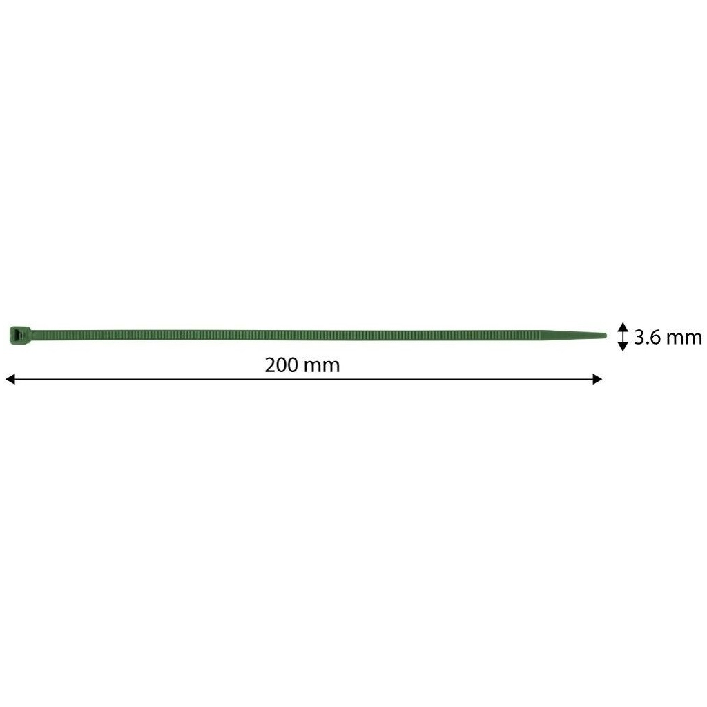 Стяжка Neo Tools 50шт, пластик, 3.6х200мм, зелена (15-975) - picture 2