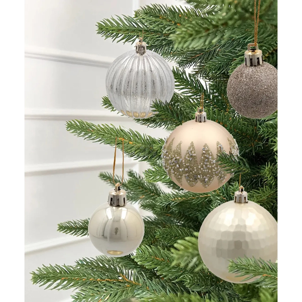 Ялинкова іграшка Chomik пластикові Кульки, сніжинки 30 шт, шампань (5900779895324_2) - зображення 3