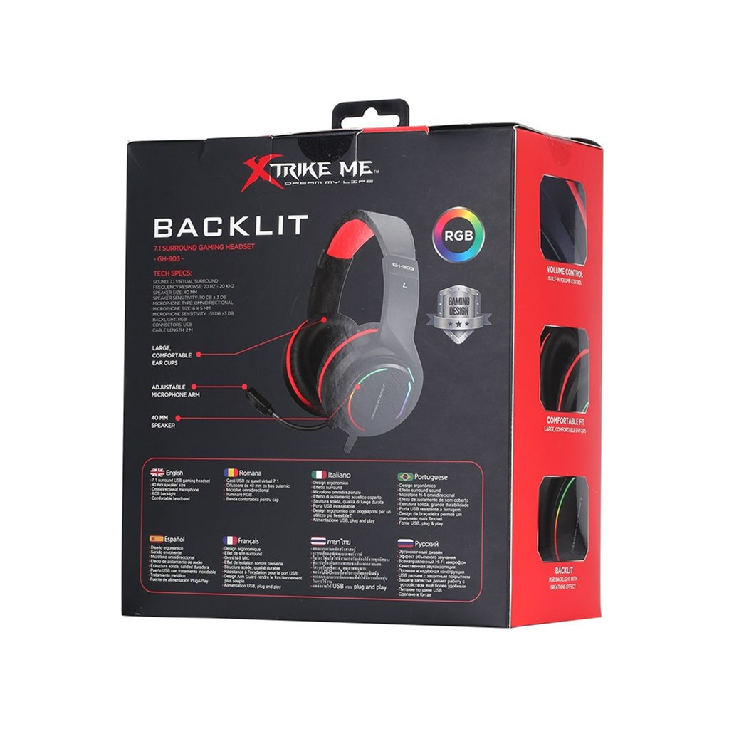 Навушники Xtrike ME GH-903 RGB-LED Black (GH-903) - зображення 6