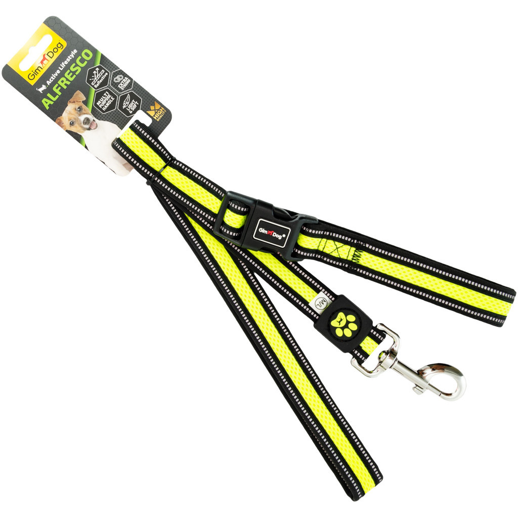 Повідець для собак GimDog Alfresco 2.5х120 см неопрен/фліс (жовтий) (8009632059563) - зображення 1