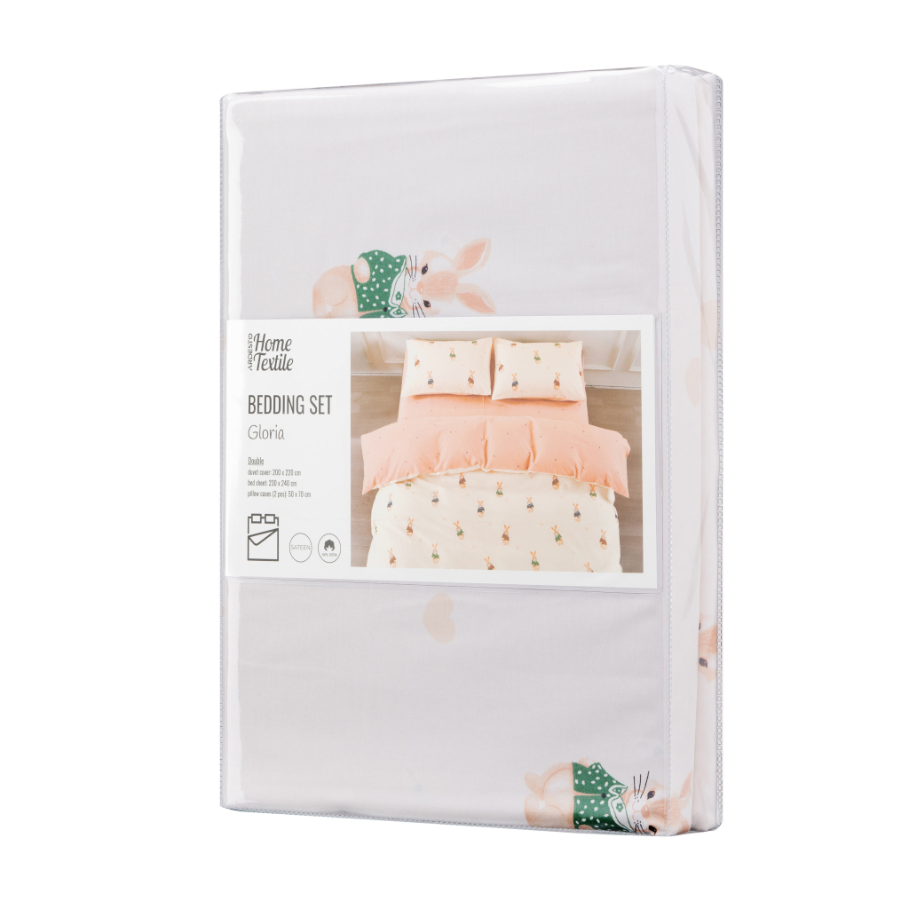 Постільна білизна Ardesto Gloria сатин кролики, бежевий євро 200х220 (ART2022BR) - зображення 1