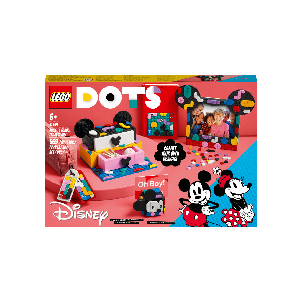 Конструктор LEGO DOTS Коробка «Знову до школи» з Міккі та Мінні Маусами 669 деталей (41964) - зображення 1