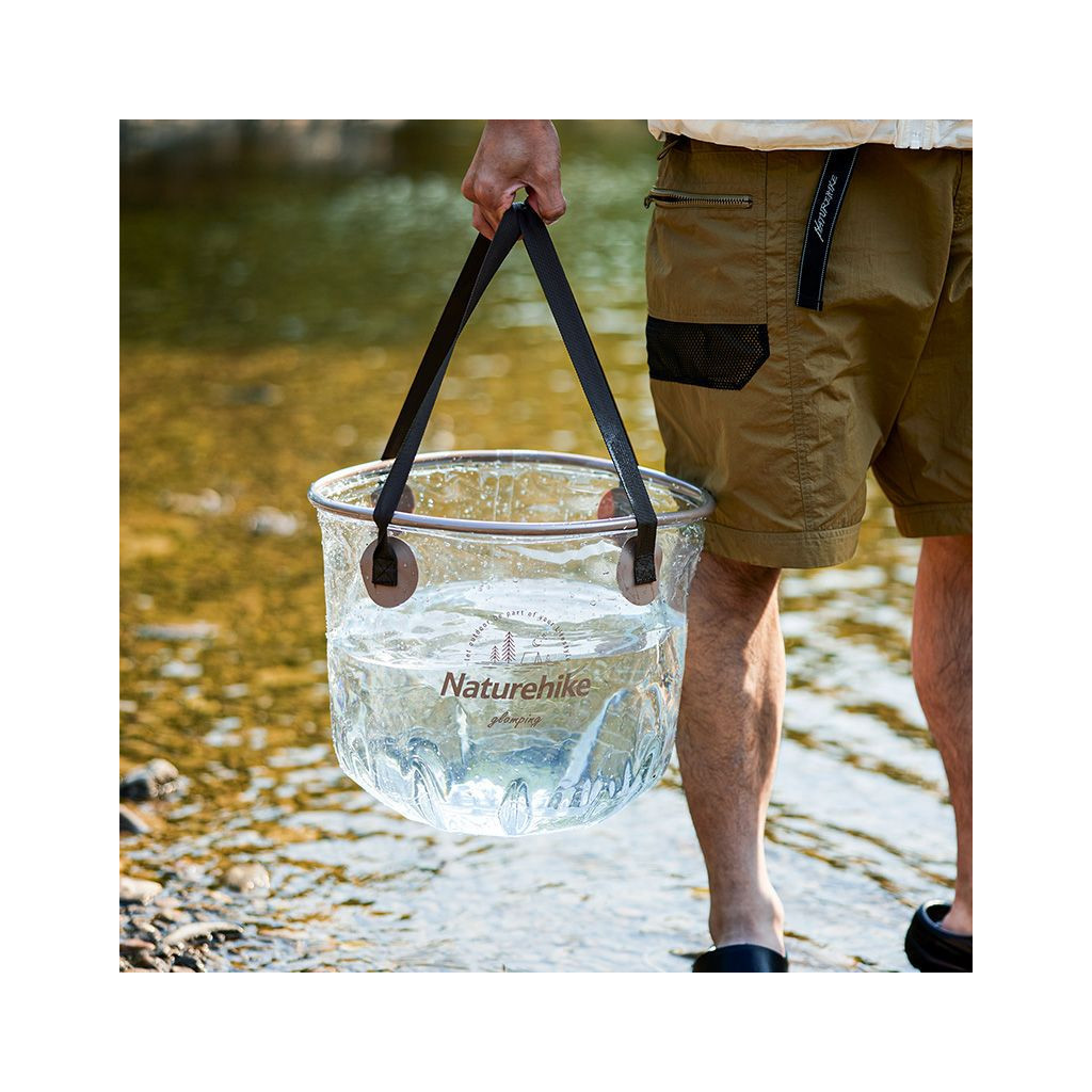 Відро складне Naturehike ПВХ NH20SJ040 10л прозорий (6975641886761) - зображення 10