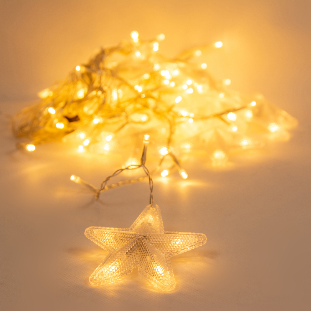 Гірлянда Chomik Штора зірки 136 LED теплий білий, 3 м, від мережі (5900779880030) - зображення 3
