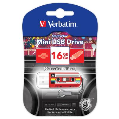 USB флеш накопичувач Verbatim 16GB Mini Cassette Edition RED USB 2.0 (49398) - зображення 2