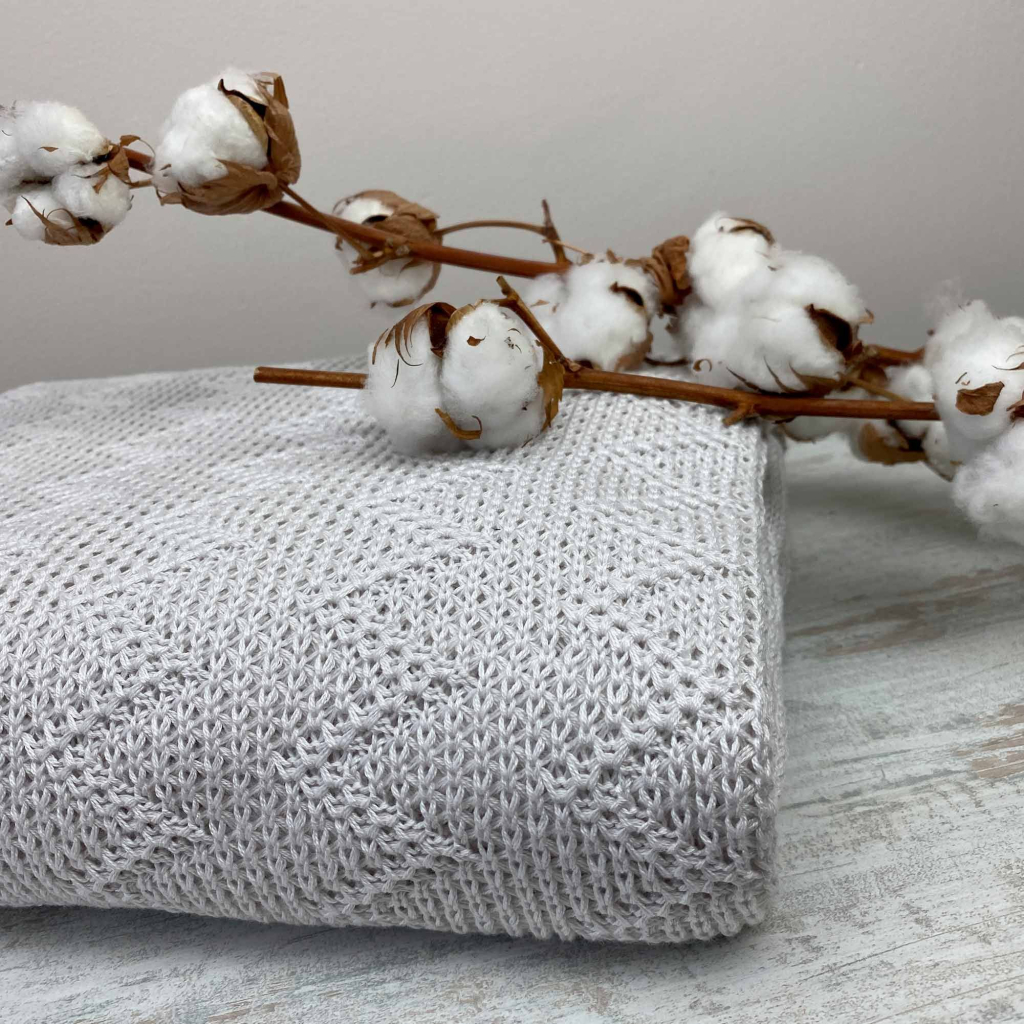 Плед Прованс в'язаний Дiно зiгзаг Молочний 130х170 см (4823093432031) - зображення 2