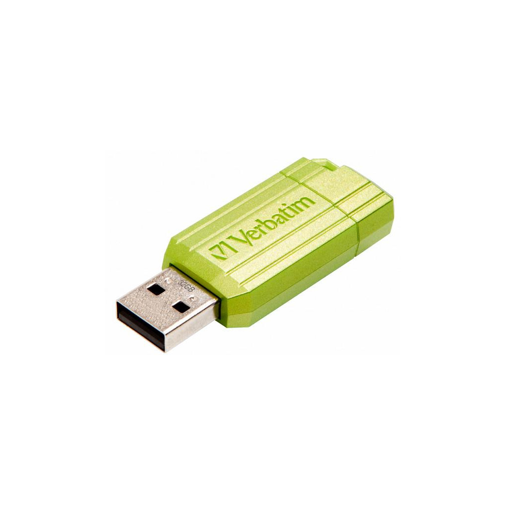 USB флеш накопичувач Verbatim 32GB PinStripe Euc Green USB 2.0 (049958) - зображення 3