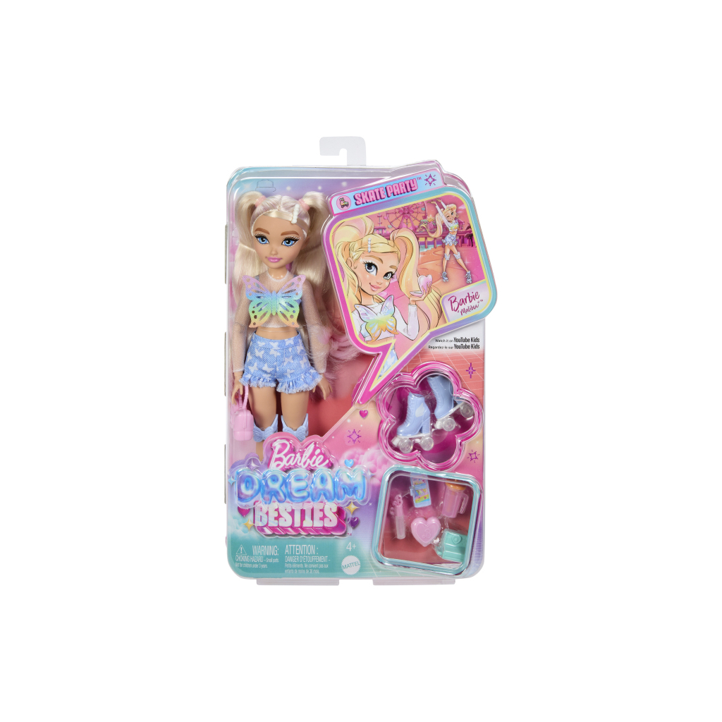 Лялька Barbie Dream besties Малібу на роликах (JFX96) - зображення 6