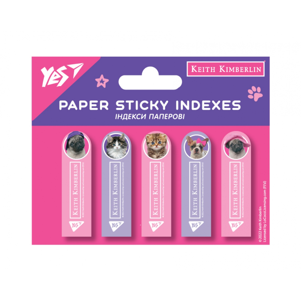 Стікер-закладка Yes Keith Kimberlin 50x15мм, 5x20 шт (170309) - зображення 1