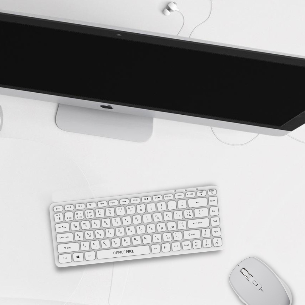 Клавіатура OfficePro SK790W Wireless/Bluetooth White (SK790W) - зображення 10