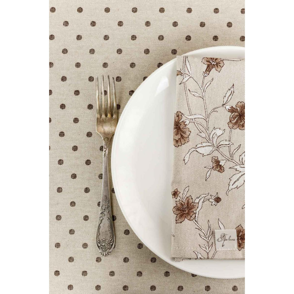 Скатертина Прованс Горох коричневий Господиня 180х136 см (4823093451087) - зображення 5