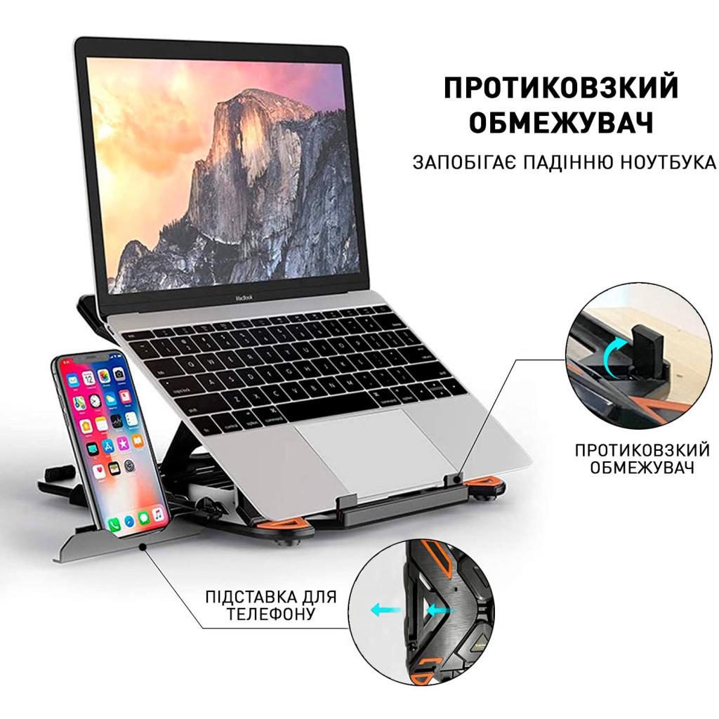 Підставка до ноутбука DYXON FIX 1 Black (DXNLSF1B) - зображення 12