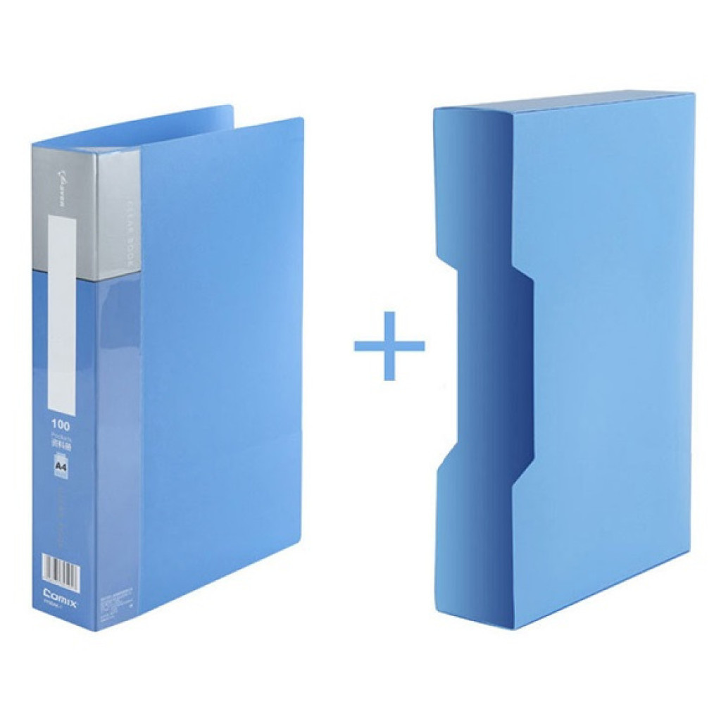 Папка з файлами Comix А4, з 100 файлами, синій (FOLD-COM-PF100AK-BL) - зображення 3