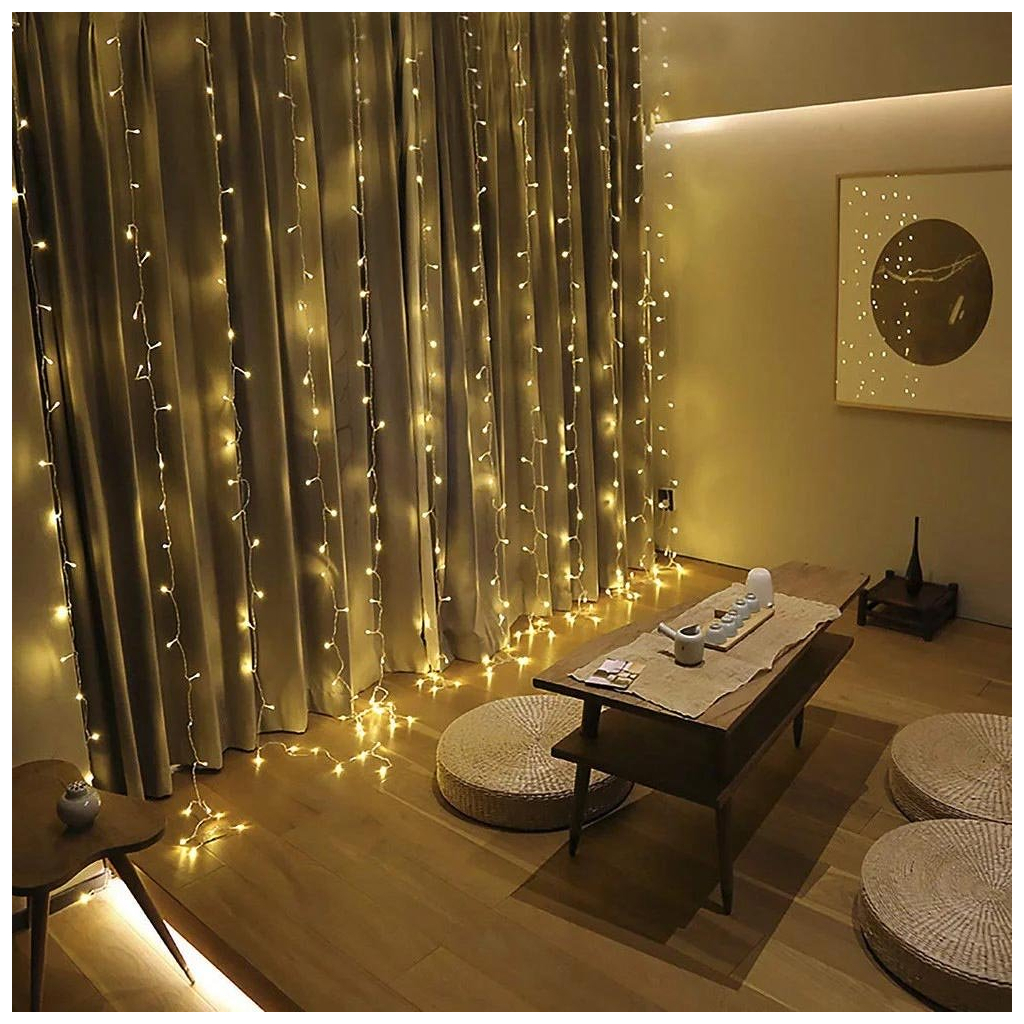 Гірлянда ColorWay Штора завіса 3 x 2 м 240 LED USB теплий колір (CW-GW-240L32U) - зображення 5