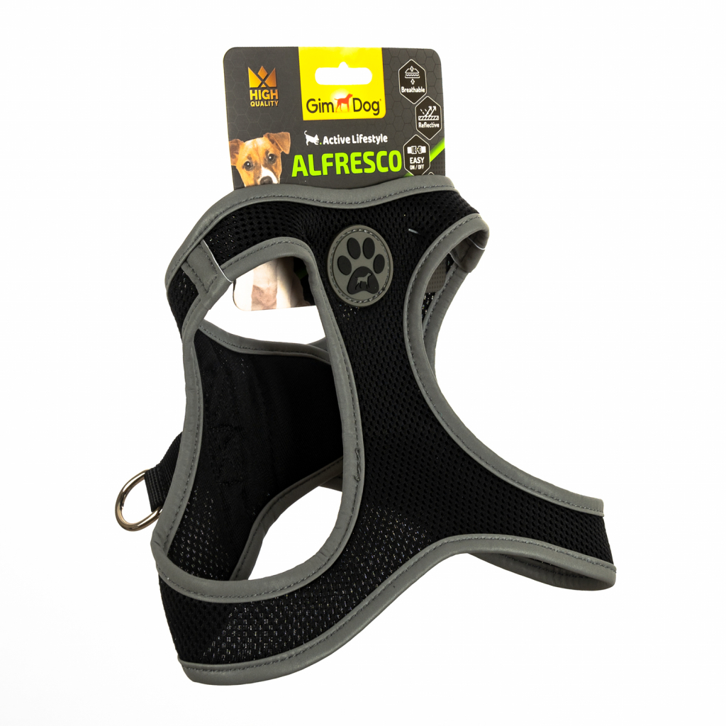 Шлея для собак GimDog Alfresco L неопрен 47-50 см чорна (8009632059983) - зображення 1