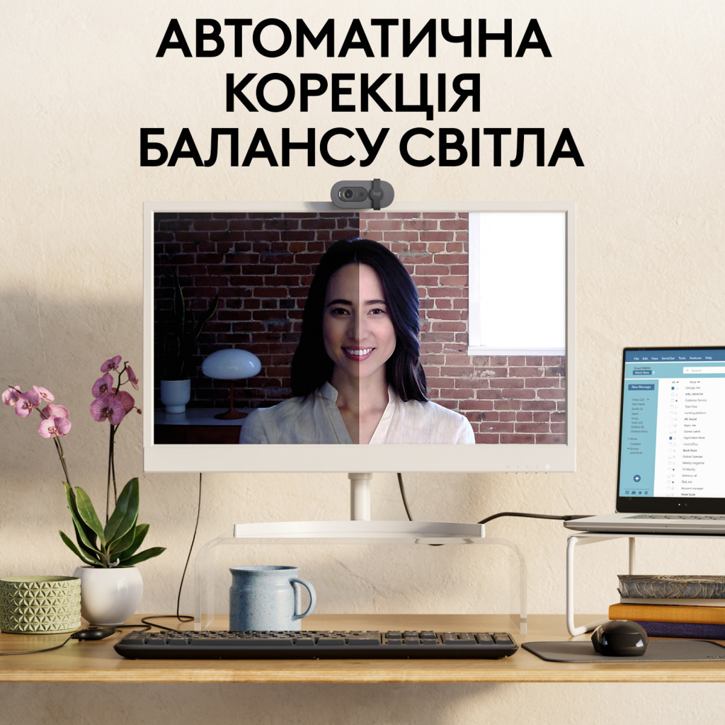 Веб-камера Logitech Brio 100 Full HD Graphite (960-001585) - зображення 3