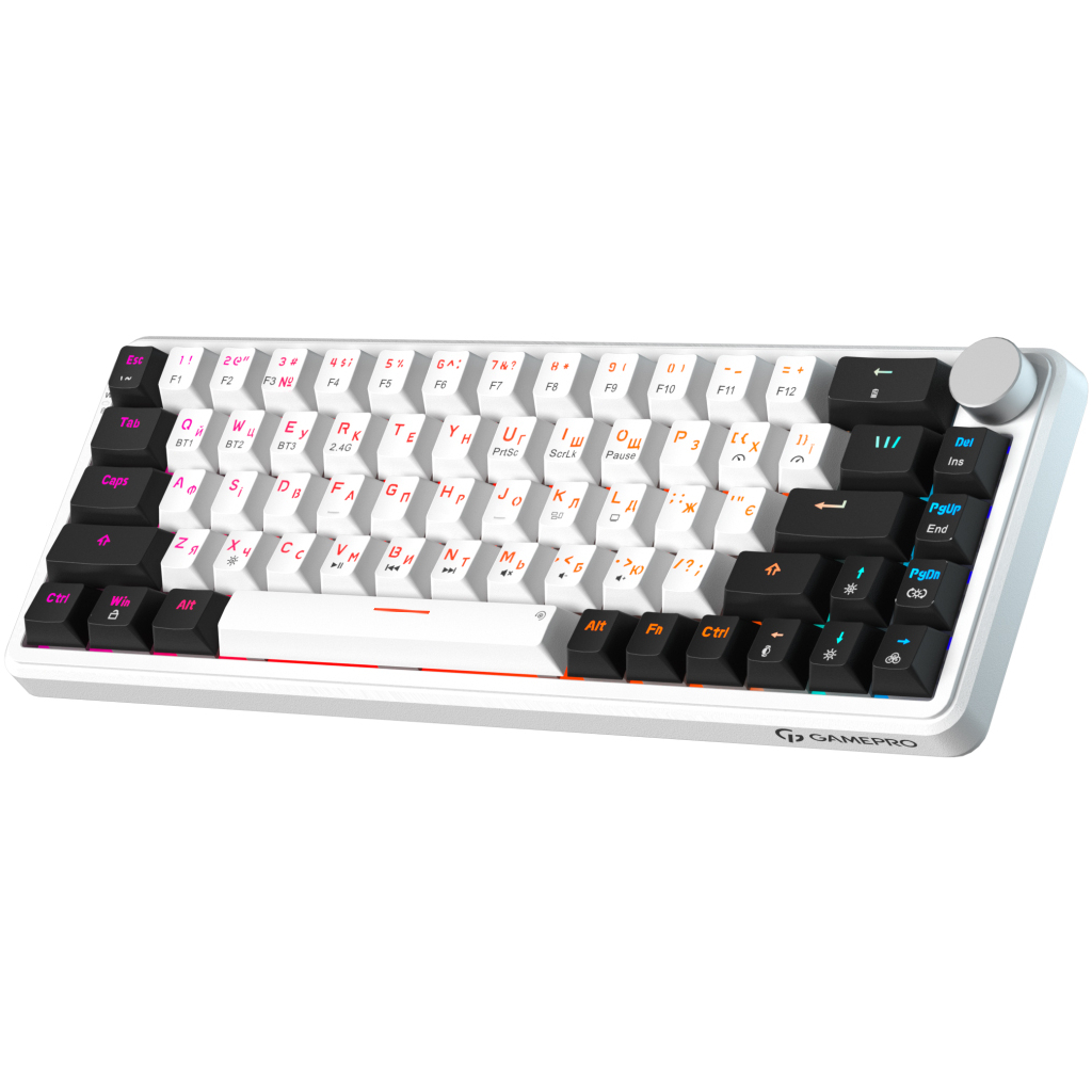 Клавіатура GamePro Asgard Valhalla MK210W Pro 65 RGB Wireless/Bluetooth/USB White (MK210W Pro) - зображення 3