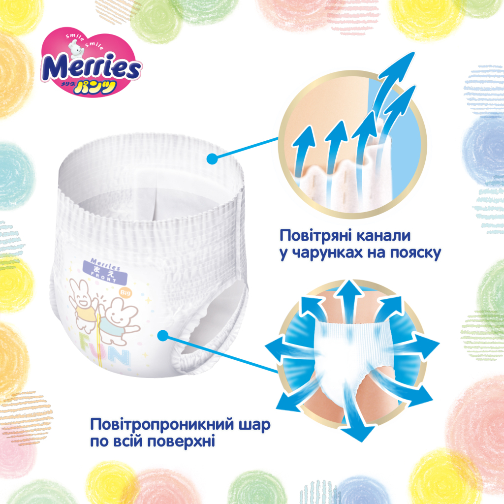 Підгузки Merries Трусики Super Jumbo M 6-11 кг 52 шт (4901301418579) - зображення 10