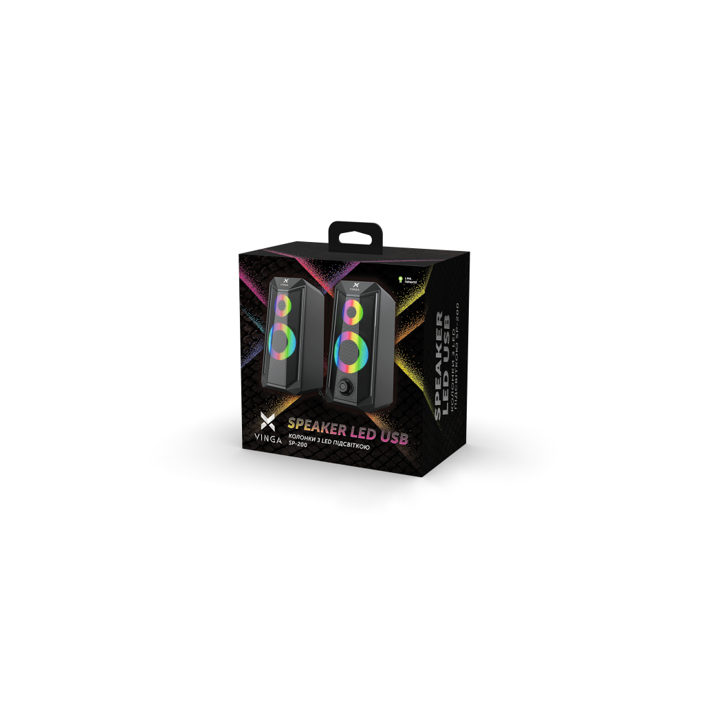 Акустична система Vinga SP-200 LED USB Black - изображение 4