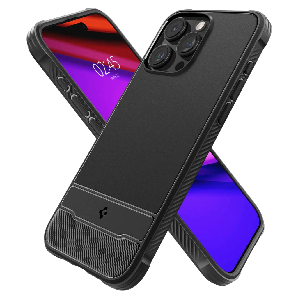 Чохол до мобільного телефона Spigen Apple iPhone 15 Pro Rugged Armor MagFit Matte Black (ACS06703) - зображення 5