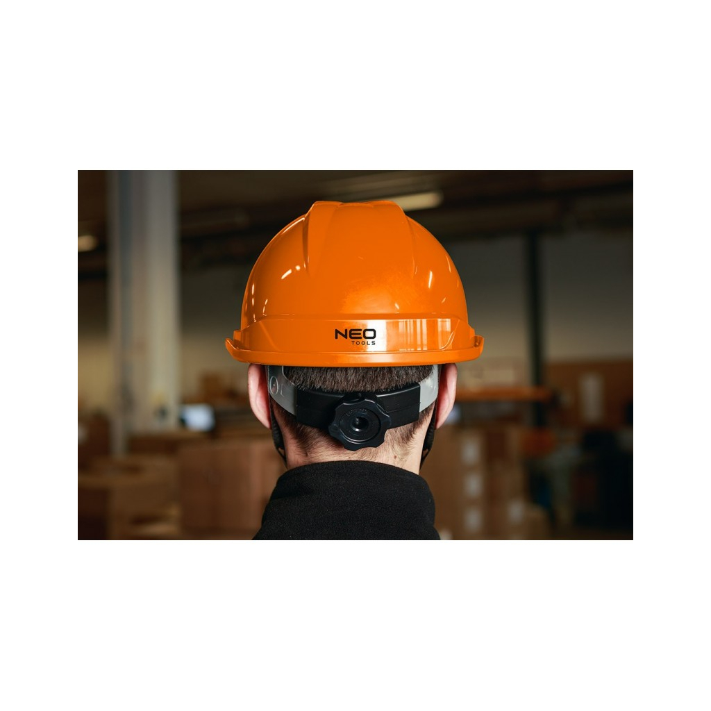 Каска захисна Neo Tools пластик ABS, пряжка для регулювання, помаранчева (97-225) - зображення 8