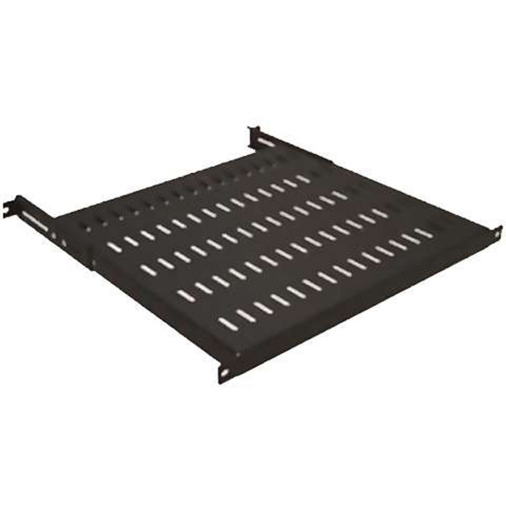 Полка Mirsan 19" 1U глиб. 500-600мм, регульована RAL 9005 (MR.SBR60.01_YK) - зображення 1