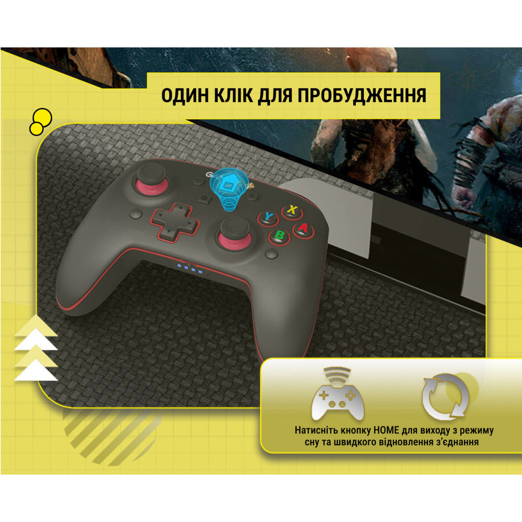 Геймпад GamePro MG1200 Wireless Black-Blue (MG1200) - зображення 8