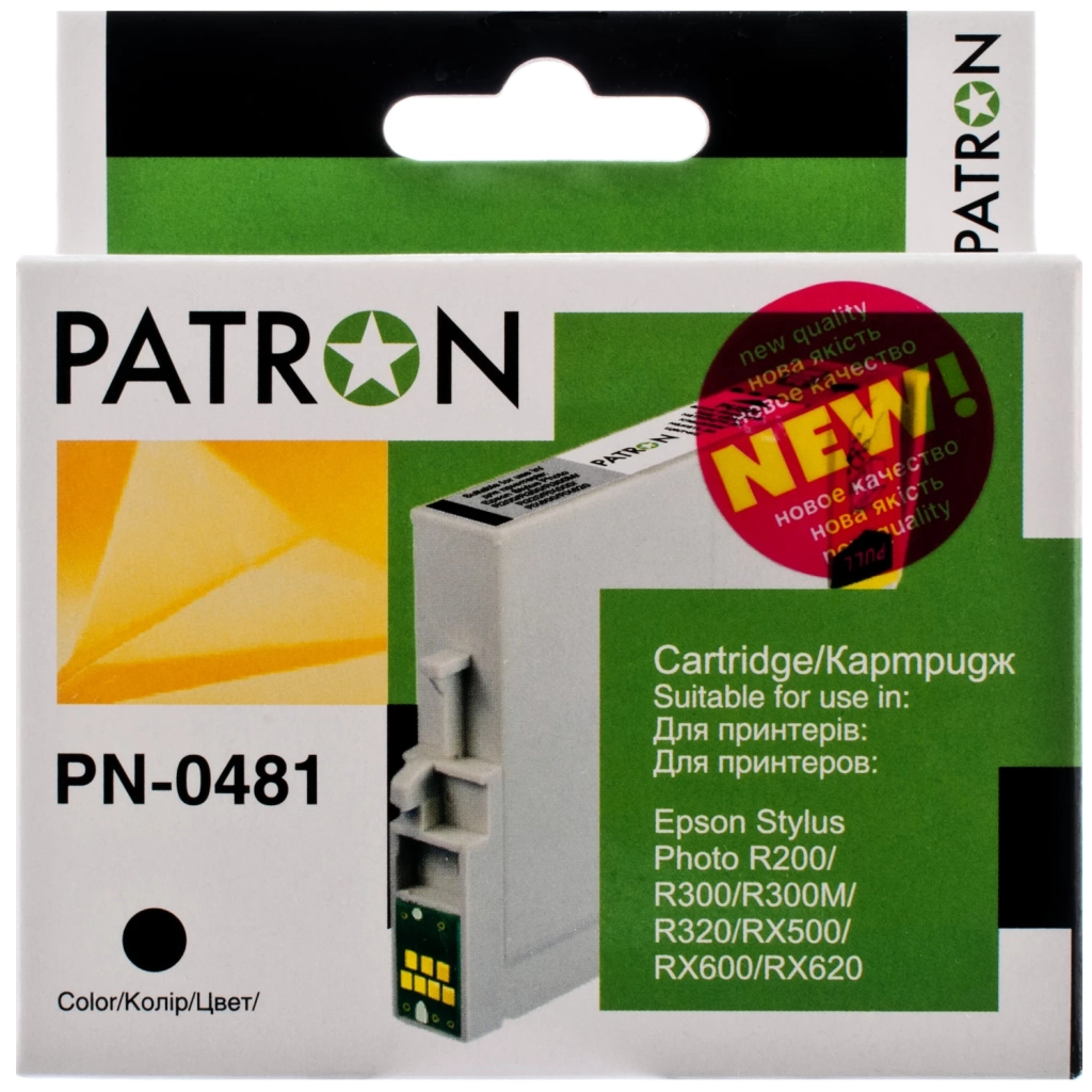 Картридж Patron для EPSON R200/300 BLACK (PN-0481) (CI-EPS-T048140-B-PN) - зображення 1