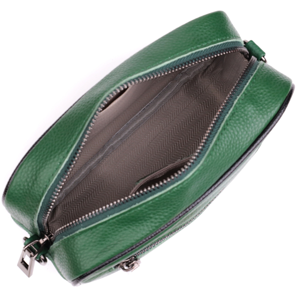 Сумка Vintage Стьобана жіноча з натуральної шкіри Зелена (22857) - зображення 7