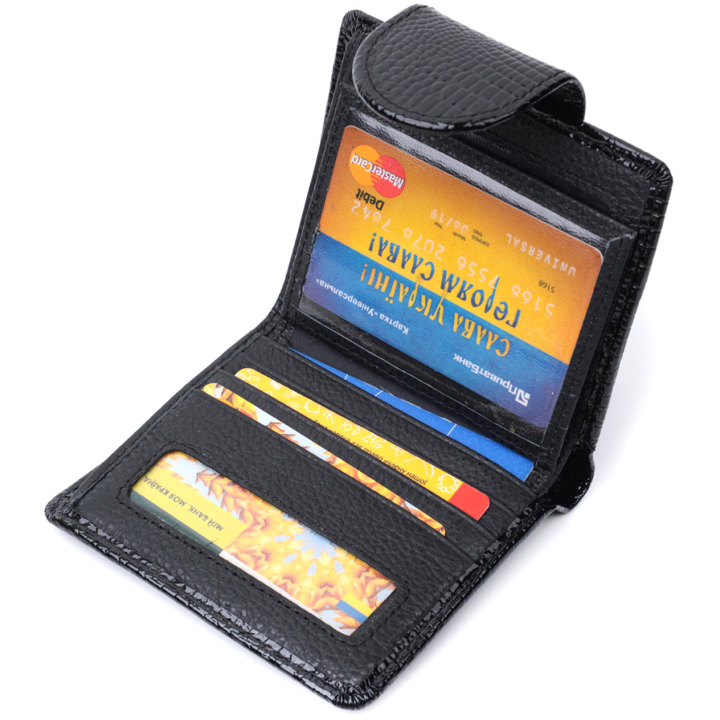 Гаманець ST Leather З натуральної шкіри Чорний (22686) - зображення 6