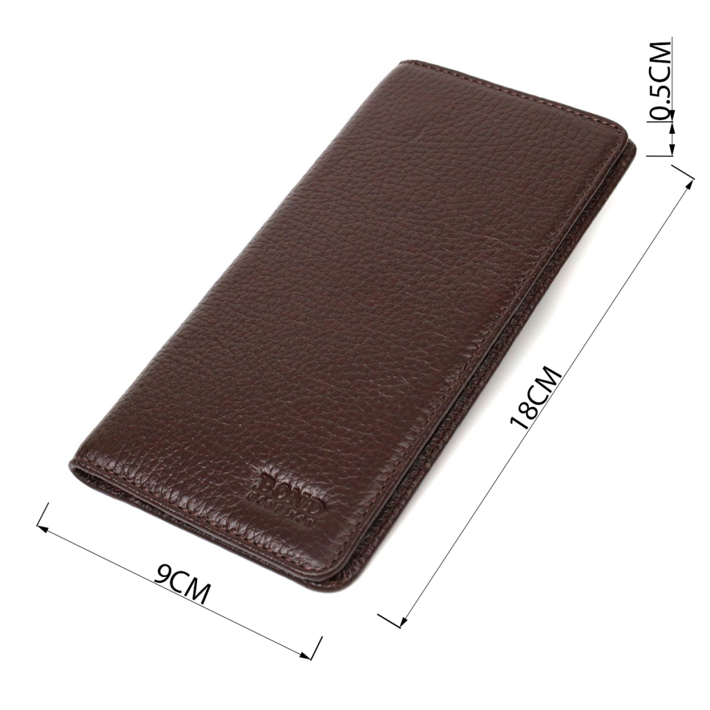 Гаманець Bond Accessories З натуральної зернистої шкіри Коричневий (22052) - зображення 3