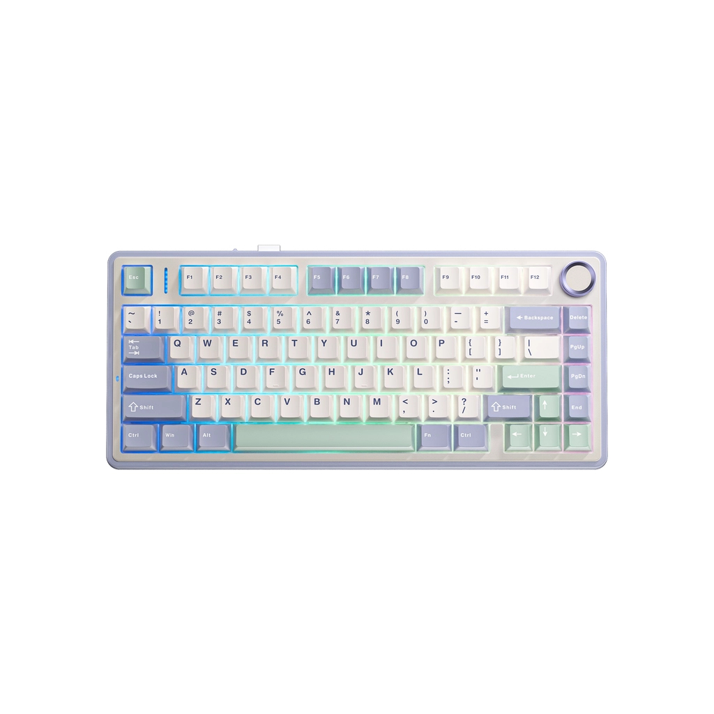 Клавіатура Aula F75 Gasket Greywood V3 switch Hot-Swap PBT Wireless/Bluetooth/USB White (6948391208640) - зображення 1