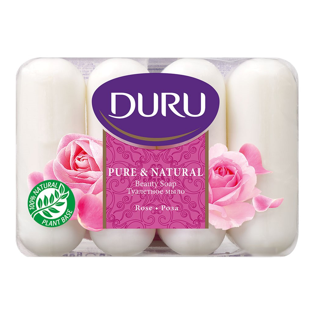 Тверде мило Duru Pure & Natural Троянда 4 х 85 г (8690506429355) - зображення 1