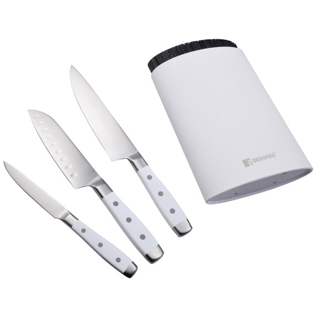 Набір ножів Bergner Naturally з підставкою, 4 предмети (BG-41051-WH) - зображення 5