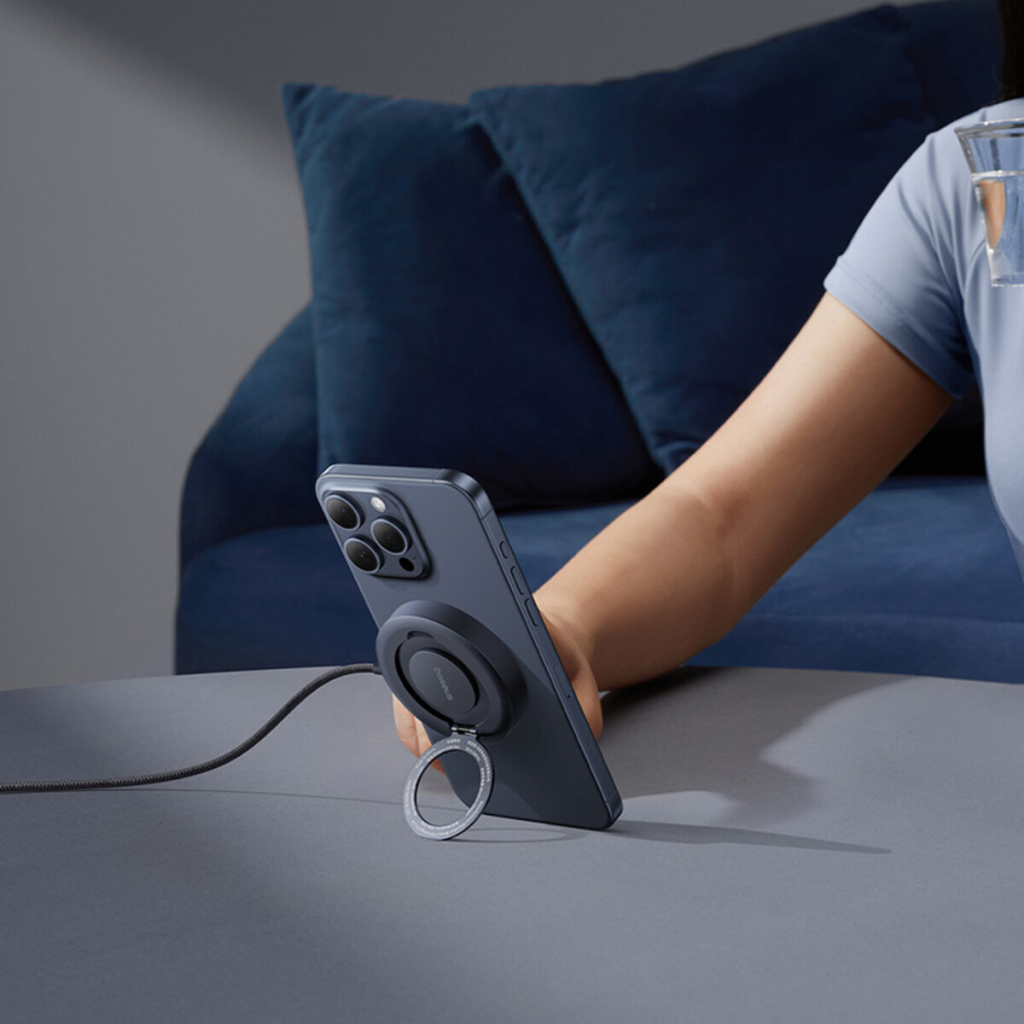 Зарядний пристрій Baseus Simple Mini4 Magnetic Wireless Charging Stand Qi2 15W Cosmic Black (P10273300121-01) - изображение 10