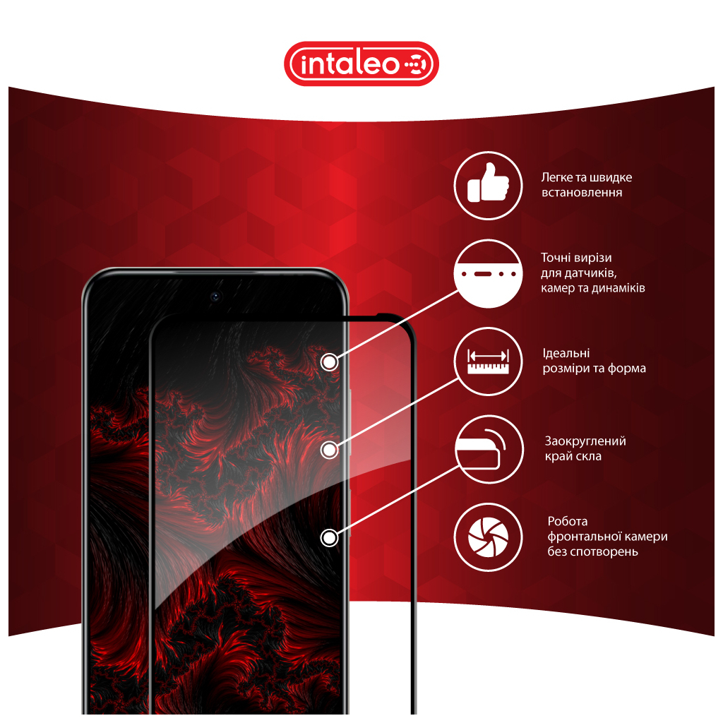 Скло захисне Intaleo Full Glue Infinix Hot 50i Black (1283126607332) - зображення 3