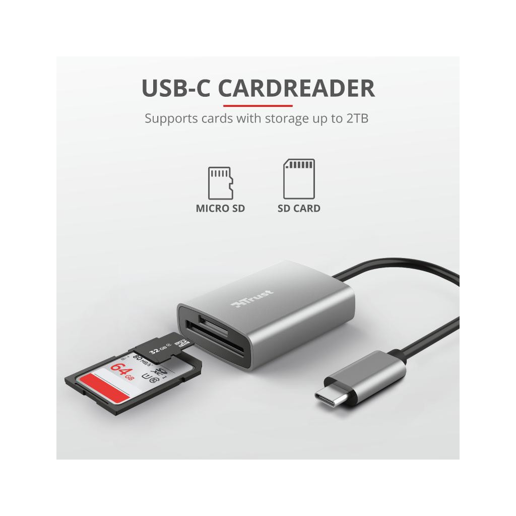 Зчитувач флеш-карт Trust Dalyx Fast USB-С Card reader (24136) - изображение 7