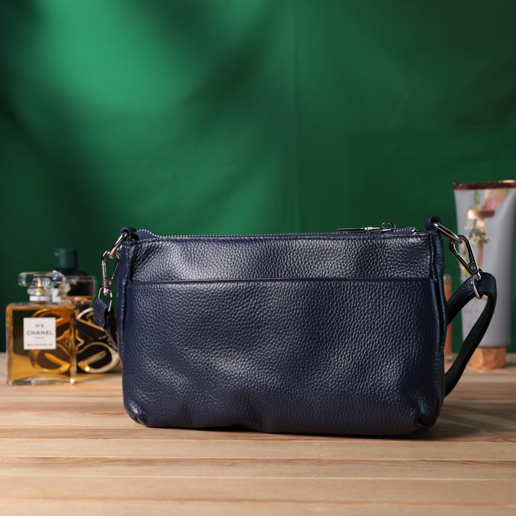 Сумка Vintage Жіноча на три відділення з натуральної шкіри Синя (22806) - зображення 10