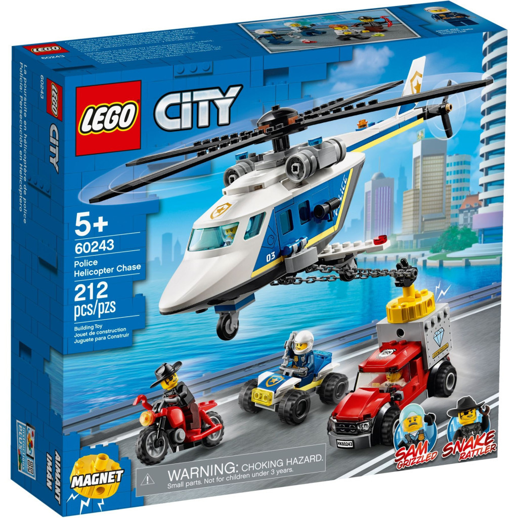 Конструктор LEGO City Police Погоня на поліцейському гелікоптері 212 деталей (60243) - зображення 1